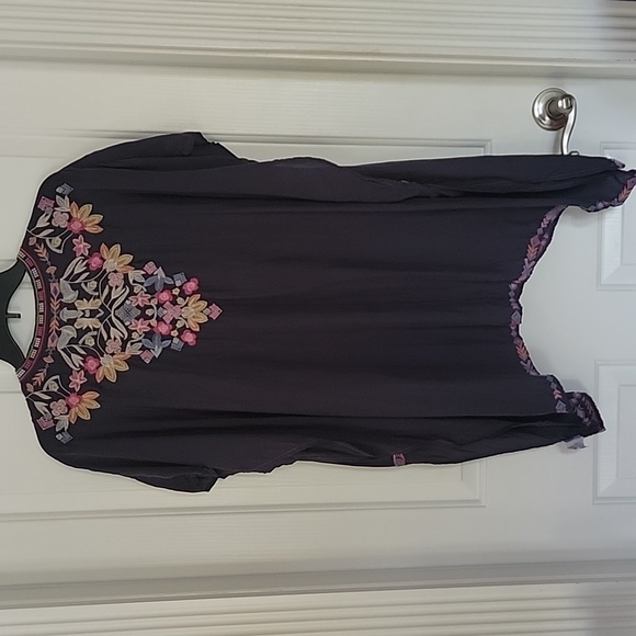 Biya By Johnny Was tunic shirt Top embroidery xs bohemian boho - Picture 7 of 9